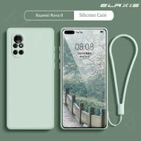 ELAXIS เคสโทรศัพท์มือถือ Huawei Nova 8,เคสซิลิโคนเหลวขอบตรงกันเลนส์กันตกบางพิเศษสีพื้นเคสฝาหลังซิลิโคนนิ่มสำหรับ Huawei Nova 8