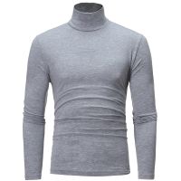 Mens Winter Thermal Underwear Casual Bottom Shirt Slim High Collar Long Sleeve Top Sweater T-Shirt Elastic Pajamas