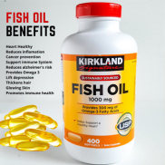 Hộp 400 viên Dầu Cá Kirkland Signature Fish Oil chính hãng Mỹ Loại 1000mg