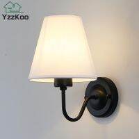 โคมไฟติดผนัง110V 220V พร้อมหลอดไฟ LED E27เชิงเทียนติดผนังผ้าบังแสงสำหรับโรงแรมข้างเตียงนอนของตกแต่งบ้านบันไดห้องนั่งเล่น