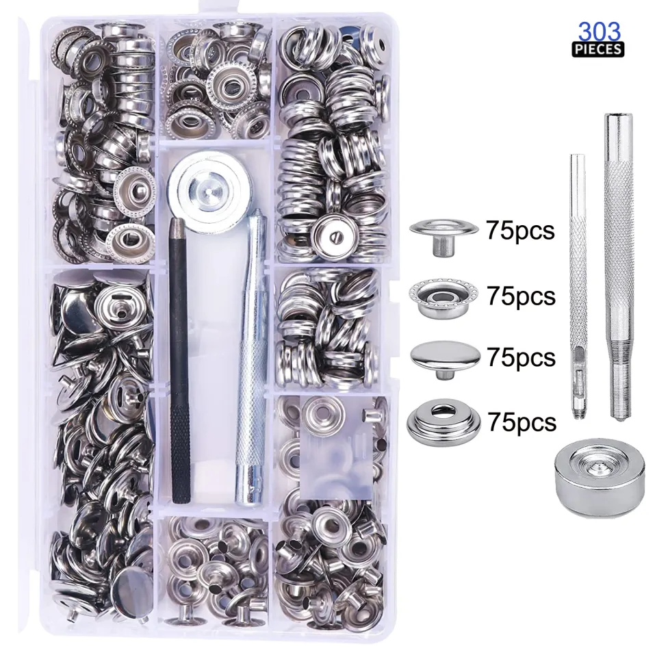 200/100pcs 15mm Snap Kit, Marine Grade Snap Fastener Stainless