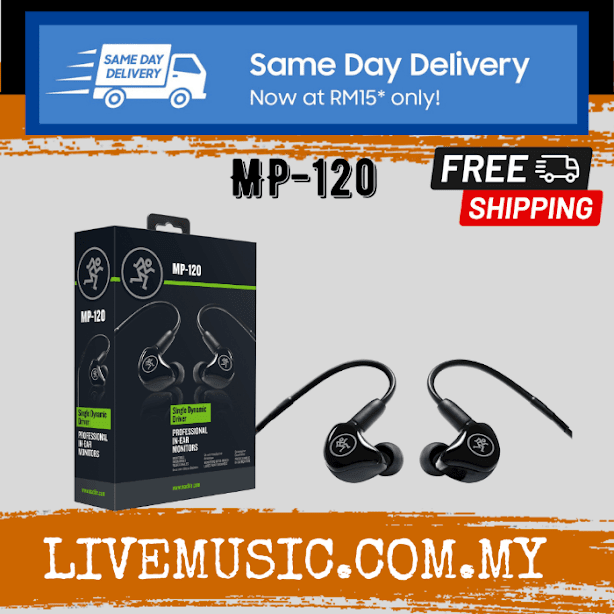 Mackie MP-120 Single Dynamic Driver Professional In-ear Monitors