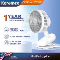 Keromee 4000mA mini desktop clip type small fan shaking head USB rechargeable timer hanging fan bedside clip fan electric fan