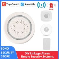 DIY Tuya Smart Home Securiy Scenario Set Alarm System 100DB WiFi Siren Alert Works with PIR Motion Detector Door Window Sensor Household Security Syst