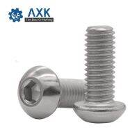 AXK 10pcs/lot 304 stainless steel cap screws M6*10-M6*80 Semicircle hexagon head bolt mushroom head SZ122-5 Nails Screws  Fasteners