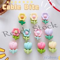 【Ready Stock】 ۞♛┋ B40 Charging Cables Protector Data Line Cord Colorful 3D Flowers Tulip Sunflower Decor Cable Bite Soft TPU Protective Cover for iPhone Android Micro-USB Type-C 1PCS