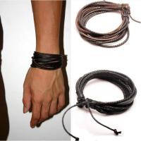 【hot】◇▪❏  1Pc Monochrome Woven Leather Hand-painted Rope And Men With Braided PK043