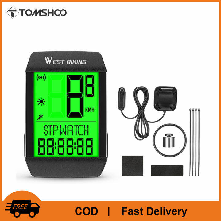 TOMSHOO 5 Language Bicycle Speed Meter Waterproof Cycling Mileometer ...