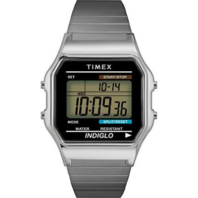 Timex Mens Classic Digital Watch Silver-Tone
