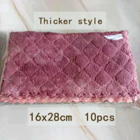 Nicewarm 10Pcs Non-oil Lazy Rag Kitchen Dish Towel Absorbent Clean Double-sided Thick Coral Fleece Household Cleaning Cloth 16x28cm