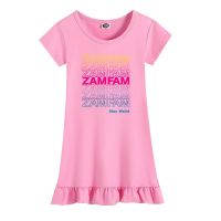 ZamFam สาวชุดนอนแขนสั้นผ้าไหมน้ำแข็ง Sleepwears ฤดูร้อนทุกการแข่งขันการ์ตูนเด็ก Loungewear ชุดนอนชุด88014