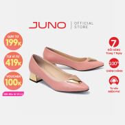 Giày Cao Gót Nữ 5cm Thời Trang JUNO Mũi Nhọn Trang Trí Khoá CG05126