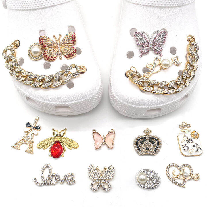 Diamond jewelry gem metal jibbitz set jibz for croc Shoe Charms for