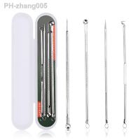 Stainless Steel Silver 4pcs Blackhead Comedone Acne Pimple Blemish Extractor Blackhead Remover Tool For Face Skin Care Tool