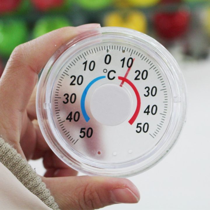 Circular Transparent Outdoor Window Thermometer Temperature