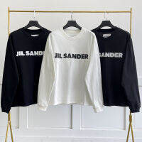 2023คุณภาพสูง Heavyweight Minimalist JIL Sander เสื้อยืดแขนยาว High Street ผู้ชายและผู้หญิงแฟชั่นแบรนด์คู่ Casua