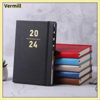 VERMILL A5 หนังสือกำหนดเวลา สิ่งที่ต้องทำ สมุดปฏิทิน สมุดวาระการประชุม 2024 เครื่องใช้ในสำนักงาน สมุดวางแผนไดอารี่