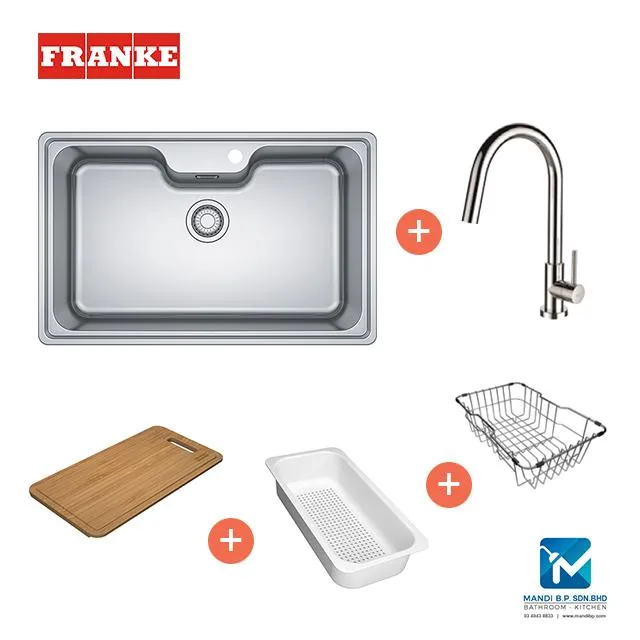 Franke Top Mount Stainless Steel Single Sink With Cold Tap Package