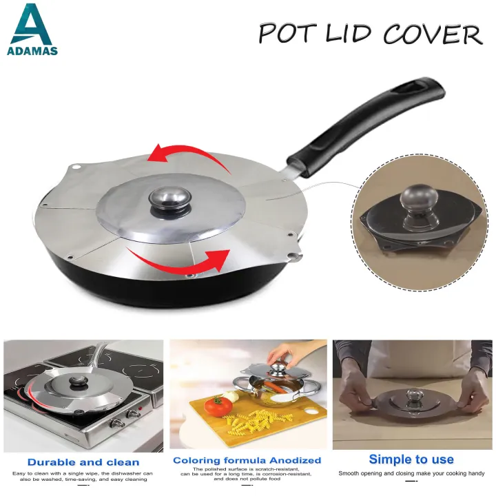 Multifunction Stainless Steel Foldable Pan Pot Lid Cover Lazada PH