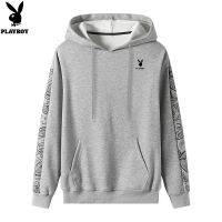 COD PLAYBOY Hooded Sweatshirt Mens Patchwork Sleeves Loose Long-sleeved T-shirt