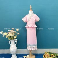 ✕☋  Water-sprinkling festival girls national costume xishuangbanna dai skirt suit children children travel photo Thai