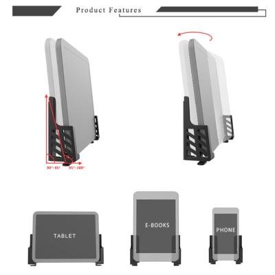 【cw】Universal Tablet PC Phone Wall Mount cket Holder For Adjustable Viewing Angle Double-Groove Compatible With E-Reader Kindle ！