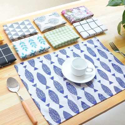 Plaid Table Mat Tablecloth Napkin Food Photography Nordic Photo Background Cloth Photography Shooting Props