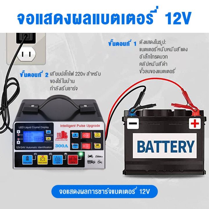 500a-ส่งจากไทยเครื่องชาร์จแบตเตอรี่รถยนต์-เครื่องชาร์จ-24v12v-ตัวชาร์จแบตเตอรี่-เครื่องชาร์จอัจฉริยะและซ่อมแบตเตอรี่รถยนต์