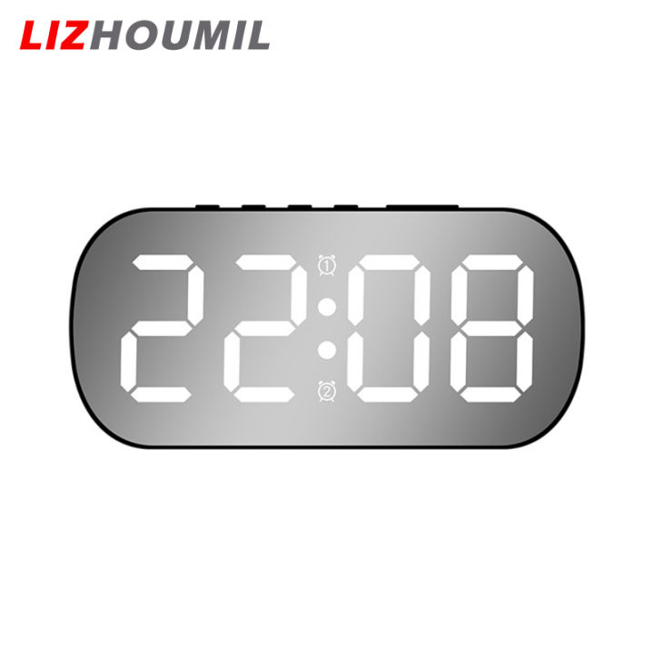 นาฬิกานาฬิกาปลุกดิจิตอล-led-lizhoumil-โต๊ะกระจกสว่าง5ปรับระดับได้ของขวัญนาฬิกาตกแต่งบ้านนักเรียนเด็ก