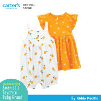 CARTERS 2PK ROMPER IVORY LEMON  คาร์เตอร์ชุดหมีขาสั้นและเดรส เด็กผู้หญิง set 2 ชิ้น  L10