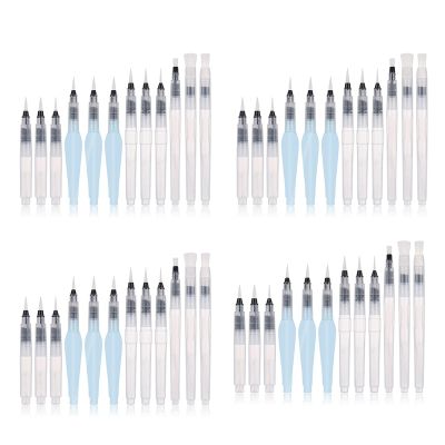 Watercolour Brush Pens Set,48 Pack Water Brush Pens Refillable Aqua Paint Brushes Ink and Water Brush Pens Art Supplies