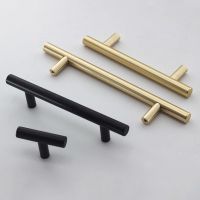 ▲✚ Black Golden Cupboard Handle Brushed Stainless Steel Kitchen Cabinet Door Knob Furniture Drawer Pull Hardware Pulls Bar Handle