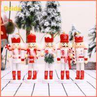 OSIDE 5pcs/set ของขวัญคริสต์มาส ไม้ เครื่องประดับเดสก์ท็อป ตุ๊กตาวงดนตรี Nutcracker Puppet ตุ๊กตาจิ๋ว ตุ๊กตา Nutcracker ทหารวอลนัท