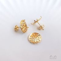 Color-preserving s925 needle covered with gold 18K shower head earrings eargam ear clip handmade