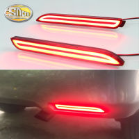 2PCS For Toyota Verso 2011 - 2015 2-in-1 Functions Car LED Rear Fog Lamp Bumper Light Auto Brake Light Reflector