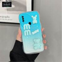 AnDyH เคสโทรศัพท์สำหรับ Vivo Y11 2019 Y12เคส U10 Y17 Y12i หมี3D การ์ตูนน่ารักออกแบบมาเพื่อป้องกันกล้องเคสซิลิโคนนิ่มแบบไล่ระดับสีพรีเมียมปกป้องด้านหลังเป็นเคสคู่