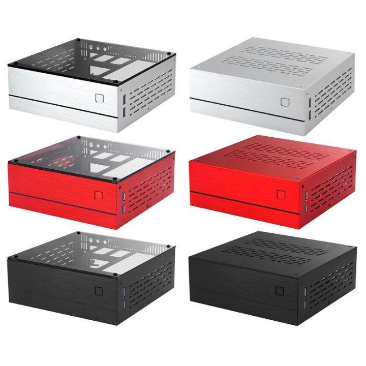 B01 Mini ITX Computer Case Chassis AluminumGlass Briefcase Desktop PC