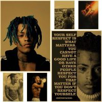 แร็ปเปอร์ชาวอเมริกัน Xxxtentacion โปสเตอร์กระดาษคราฟท์ย้อนยุคโปสเตอร์นักร้องสติ๊กเกอร์ติดผนังในบ้านอุปกรณ์ตกแต่งห้องนั่งเล่นบาร์ภาพวาดศิลปะบนผนัง42x30cm