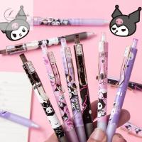 BOWENDA ปากกาปากกาเซ็นชื่อพิมพ์ลายอนิเมะสำหรับเด็ก,ปากกาสำนักงานหมึกเจลปากกาสีดำจุดปากกาเซ็นชื่อ0.5มม. ปากกากด Kuromi พิมพ์ปากกาหมึกเจลเมโลดี้ของฉัน