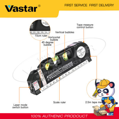 Vastarเครื่องวัดระดับเลเซอร์,เครื่องวัดระดับเลเซอร์อเนกประสงค์ขนาด8ฟุต + สายวัดไม้บรรทัดวัดมาตรฐานและไม้บรรทัดเมตริก (เฉพาะระดับเลเซอร์1ชิ้น)