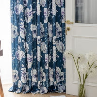 Blackout Blue Flower Modern Curtains Window Treatment Blinds Leaves Curtains for Living Room Bedroom Drape Home Decor