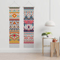 Boho Tapestry ชาติพันธุ์รูปแบบ Tapestry แขวนผนัง Tapestry แนวตั้ง Tapestry กับพู่สำหรับ Home 12.8X51.2นิ้ว