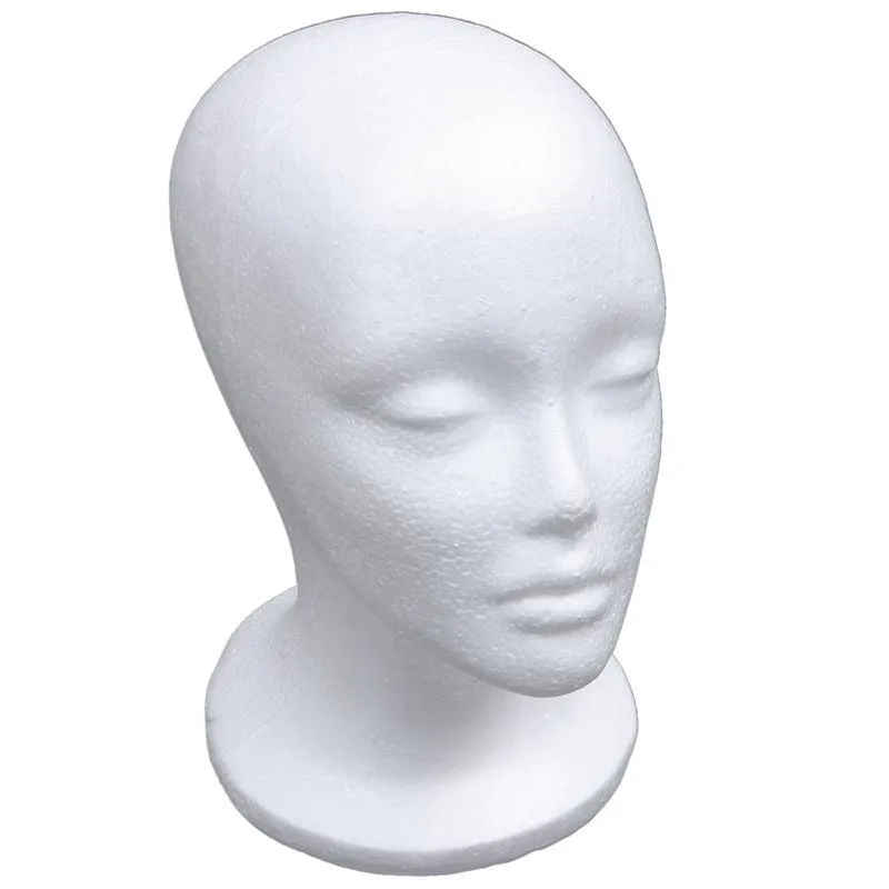 Wig Head Styrofoam Model Manikin Tall Female Wig Display Stand for Travel