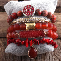 RH Fashion Stones Beaded Bracelet 5pc Bracelets Sets For Women Jewelry DropShip