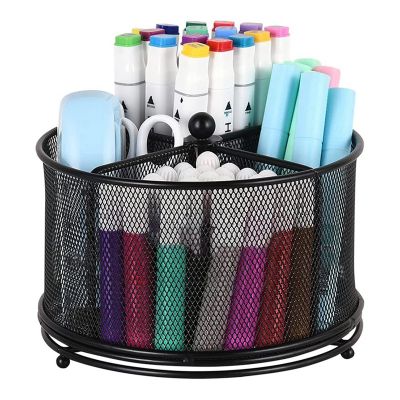 360 Degree Rotating Pen Holder Manager, Art Supplies Storage Manager (with 4 Compartments)