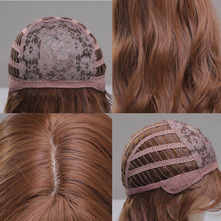louis-ferre-วิกผมลอนยาวสีน้ำตาลหยักสังเคราะห์วิกผมสีน้ำตาลน้ำผึ้งมีหน้าม้าไฟเบอร์อุณหภูมิสูงสำหรับผู้หญิงผิวดำทนความร้อน