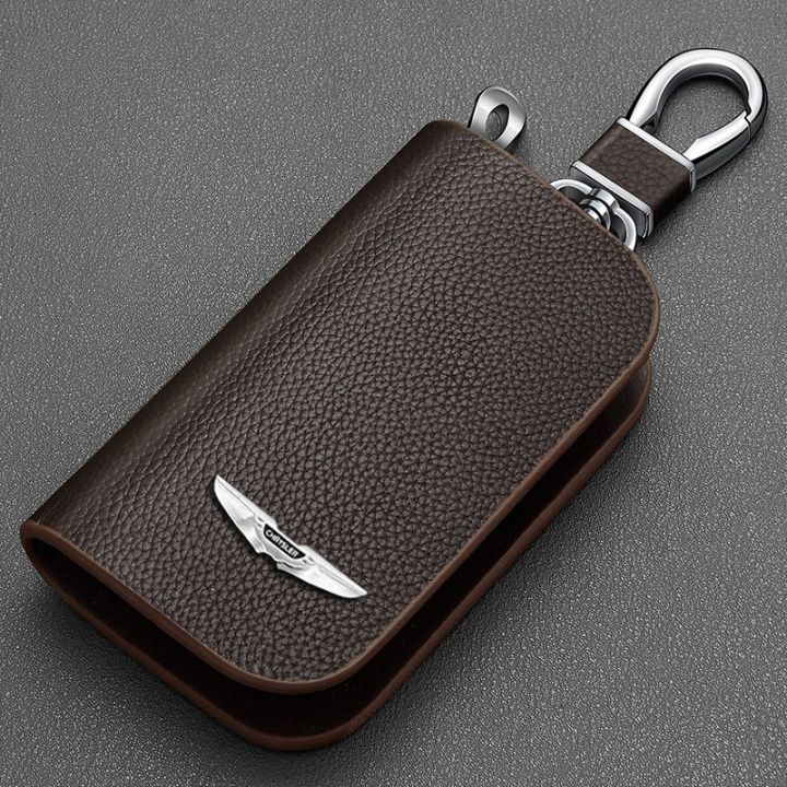 leather-key-case-for-chrysler-pacifica-300-glacier-300c-srt8-delta-ypsilon-metal-logo-waist-pendant-cover-keychain-accessories