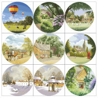 High Quality Counted Cross Stitches Kit Landscape Series scenery Garden cricket village lane winter sheep wisteria cottage