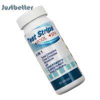 แถบทดสอบอเนกประสงค์6-ใน-1 50ชิ้นค่าความเป็นด่างคลอรีนตกค้างอุปกรณ์ทดสอบความแข็งความแม่นยำสูงตรวจจับได้ง่ายอุปกรณ์สระว่ายน้ำสำหรับตู้ปลา