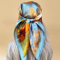 【CC】▲❖○  The Four Seasons Kerchief Design Headscarf 2023 New 70X70CM Beach Scarves Luxury Silk Hijab